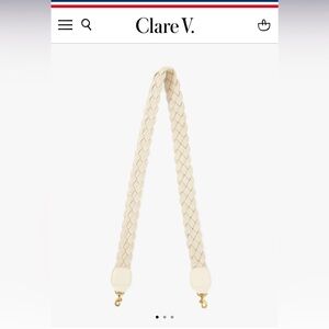 Clare V crossbody strap cream braided rope